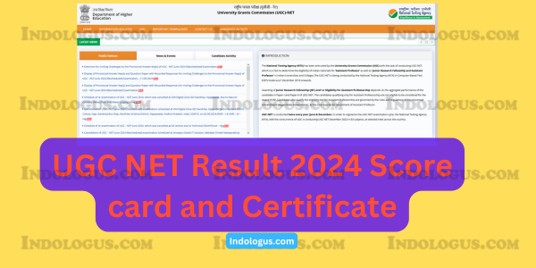 UGC NET Result 2024 Score card and Certificate