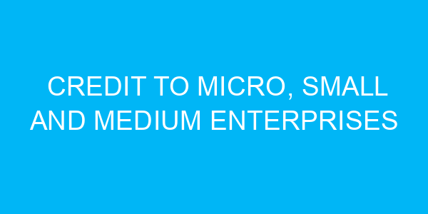 Credit to Micro, Small and Medium Enterprises