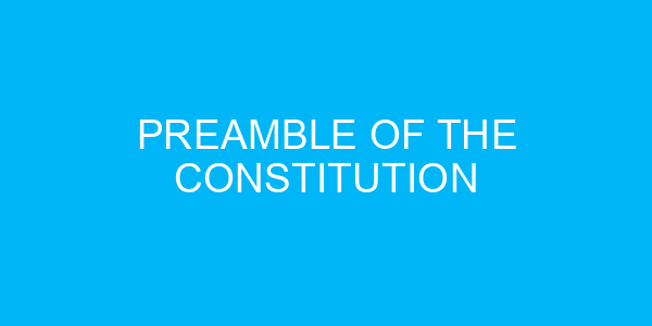 Preamble of the Constitution